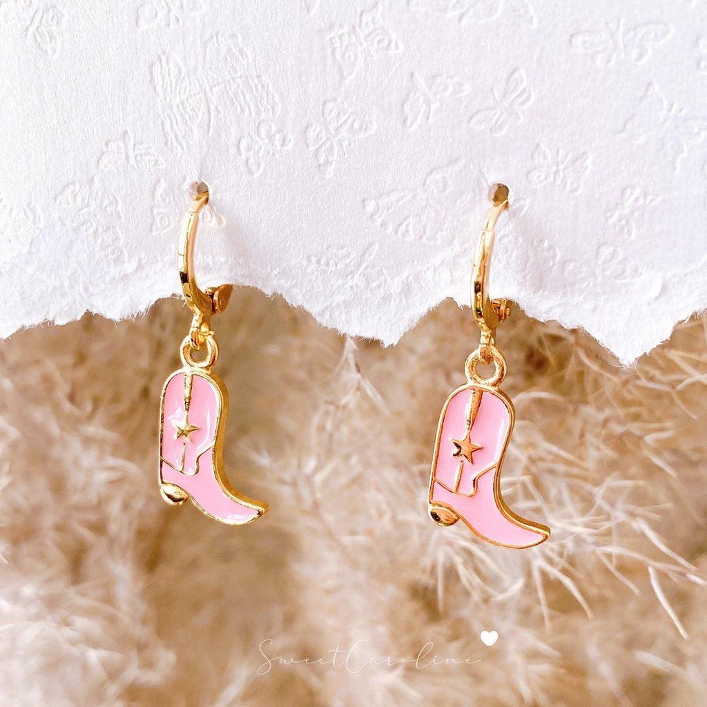 Aretes Pink Boots - SweetCarolineJWL