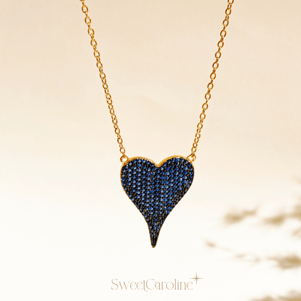 Collar Blue Spark Heart - SweetCarolineJWL