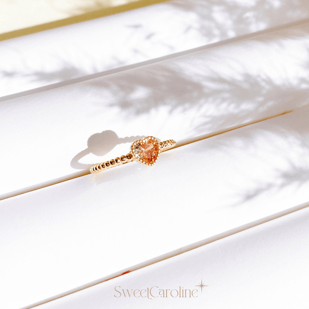 Peach Promise Ring - SweetCarolineJWL